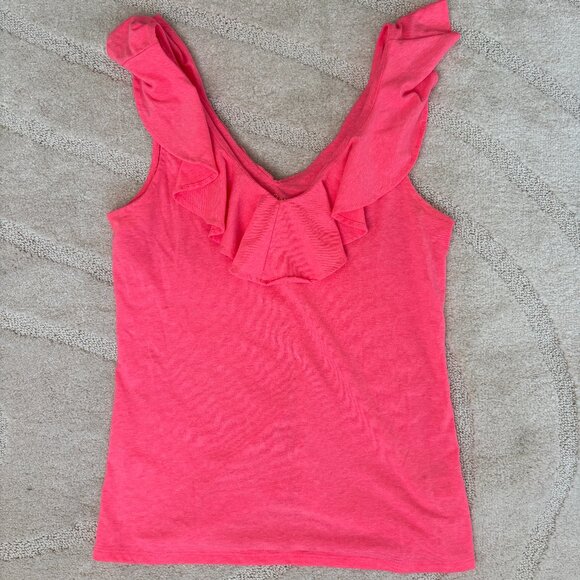 Lily Pulitzer Pink Ruffle Tank Top - Picture 1 of 3